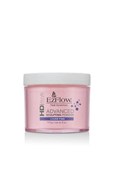 Expansive illustration of EzFlow HD Cover Pink Powder in 4-ounce flask lay in white color background